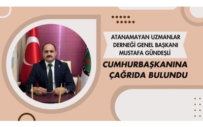 Atanamayan Uzmanlar Derneği Genel Başkanı Mustafa Gündeşli Cumhurbaşkanına Çağrıda Bulundu